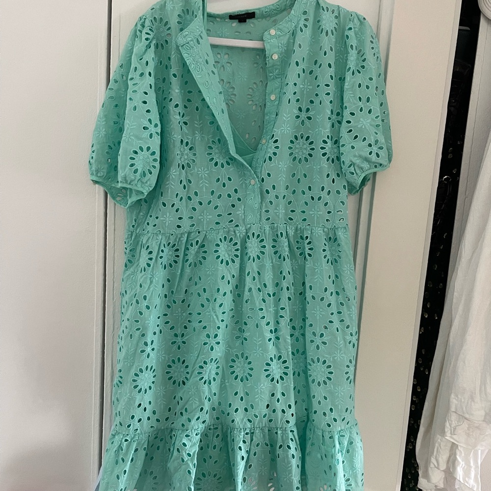 J. Crew Eyelet Puff Sleeve Dress